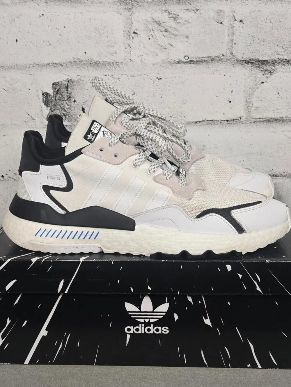 Adidas Star Wars Nite Jogger Stormtrooper Sneakers Mens 10 White Black